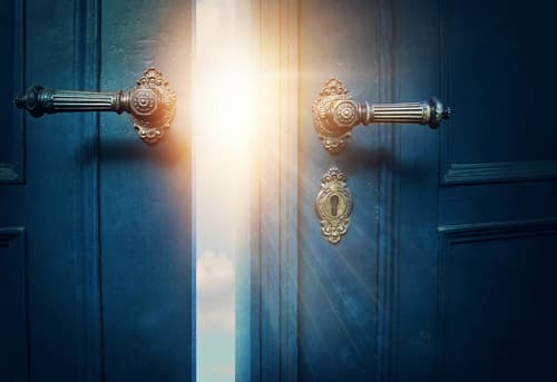 A door opening onto light